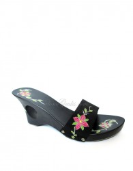 Kelom Geulis Hak Bolong Hitam Motif Bunga